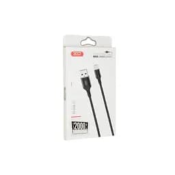 Дата кабель USB 2.0 AM to Micro 5P 2.0m 1.5A braided black XO (NB143-M2-BK) - мініатюра 2