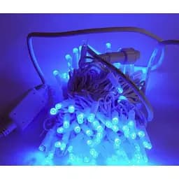 Гирлянда Нить от сети 10 м 100 LED уличная белый каучук Синий