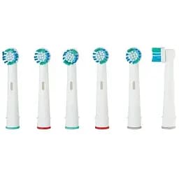 Насадки для електричної зубної щітки Nevadent 6 шт. білий-синій
