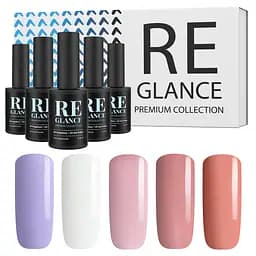 Набір гель-лаків "Nude Collection" Reglance premium - 5шт, 10мл в подарунковій коробці