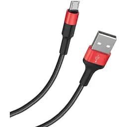 Кабель Hoco X26 Xpress charging data cable for Micro Чорний Червоний