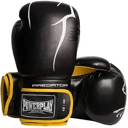 Рукавиці боксерські Power Play PP 3018, Black/Yellow - 10 унцій