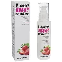 Масажна олія Love To Love Love Me Tender, Strawberry, аромат полуниці, без парабенів 100 мл