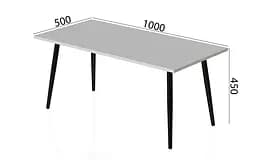 Стіл журнальний Монтана Ferrum-decor 45x100x50 Чорний метал ДСП Білий 16 мм (FRD-106717) - мініатюра 6