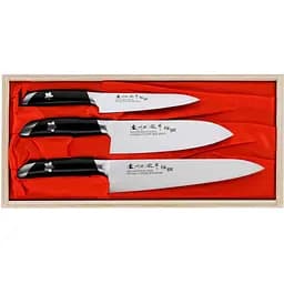 Набір з 3-х кухонних ножів Satake 13,5 см, 17 см, 21 см Чорний 000272040