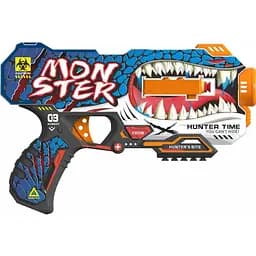 Игрушечный детский пистолет автомат. барабан на батарейках с мягкой. патронами Монстр (12 шт.) (28х17см)
