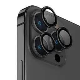 Захисне скло Metal Classic на камеру (у упак.) для Apple iPhone 15 Pro (6.1) / 15 Pro Max (6.7) Чорний / Midnight - мініатюра 2