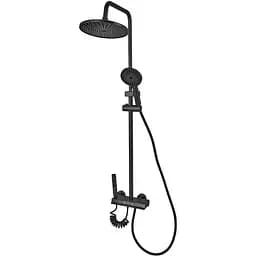 Душева система Champion PBD-009-J з кнопковим перемикачем із алюмінію Black 4 режими CH6549, Чорний матовий