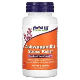 Натуральна добавка NOW Ashwagandha Stress Relief, 60 вегакапсул