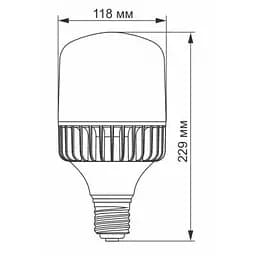 Лампочка Videx A118 50W E40 5000K 220V (VL-A118-50405) - мініатюра 3