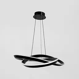Подвесная кольцевая люстра в черном переплетенном корпусе 63х20 см | Line F | Ст. MJ319-600 BK