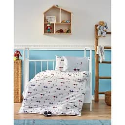 Комплект постільної білизни для немовлят в ліжечко Karaca Home My car 2018-1 білий (2000022086967)