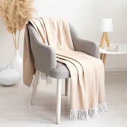 Плед бавовняний Vladi Валенсія Паркет 140х200 біло-бежевий