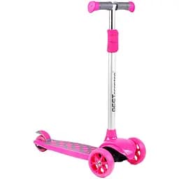 Самокат Best Scooter 30х11.5х63-80 см Рожево-сірий 000231313
