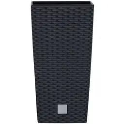 Горщик для квiтiв Prosperplast Rato квадратний високий, з вкладишем 2 в 1, 300 мм, антрацит (79580-433)