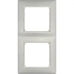 Рамка Brille 2-посты вертикальная белая 774456 Валена