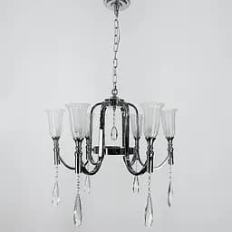 Класична люстра на 6 ламп із кришталевими підвісами Line.F AT 23/6