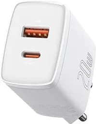 Зарядний пристрій Baseus Compact Quick Charger U+C 20W EU white (CCXJ-B02) - мініатюра 2
