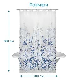 Штора для ванної кімнати TIANA KRAINE Flowers 180х200 см із 12-ма кільцями - мініатюра 2