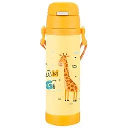 Термопляшка дитяча Maestro MR-1640-50-D 500мл Giraffe жовта з малюнком