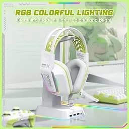 Навушники Onikuma ігрові з мікрофоном X-13 Pro White для ПК ноутбука PS4 PS5 з RGB підсвіткою та шумоподавленням Білий - мініатюра 5