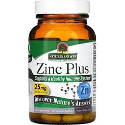 Цинк плюс Nature's Answer Zinc Plus 25 мг 60 вегетарианских капсул