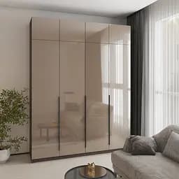 Шафа 4-дверна з антресоллю MebelStar Оскар Gloss BL-B, 4 додаткові полиці 200x52x260 см Дуб рістрето/Латте (MBS-5580)