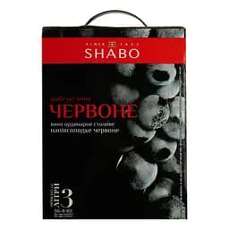 Вино Shabo Шабські вина, ординарне столове, червоне, напівсолодке, Bag-in-Box, 9-12%, 3 л
