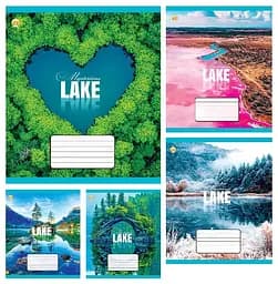 Зошити учнівські 18 аркушів клітинка Тверда Природа, 20 шт. в упаковці