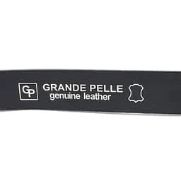 Брючний шкіряний ремінь для чоловіків з квадратною пряжкою Grande Pelle 11679 чорний 120 см - мініатюра 3
