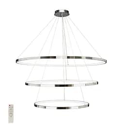 Люстра стельова LED Levistella 7529832-3A CHROME LED (600+800+1000), 164W, три режими світла, хромований метал, сучасний стиль,