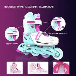 Роликові ковзани Neon Combo розмір 34-37 бірюзові (NT10T4) - мініатюра 7