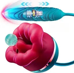 Вібратор та вакуумний стимулятор для клітора I’MCUM Dream Mouth з вібрацією, смоктанням та поштовхами Червоно-зелений (IM-KST234)