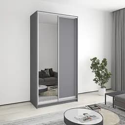 Шафа-купе дводверна MebelStar Стандарт AL ДСП/Дзеркало 120x60x240 см Антрацит (MBS-3737)