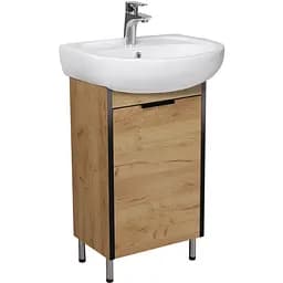 Тумба Мойдодир Dakota Craft 50 з умивальником Solo 50 дуб крафт