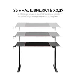 Комп'ютерний стіл OfficePro з електрорегулюванням висоти чорний (ODE714) - мініатюра 13