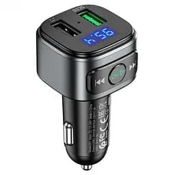 FM-трансмиттер Hoco E67 Fighter QC3.0 car BT FM transmitter Черный