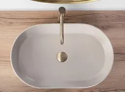 Умивальник Rea Nadia 60 beige matt накладний REA-U9661 - мініатюра 4