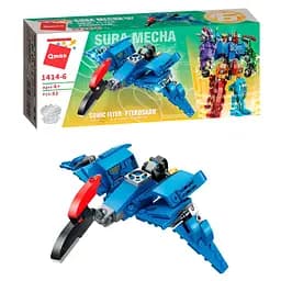 Детский Конструктор Qman 1414-1-6 трансформер (робот + динозавр) 93 дет Pterosaur