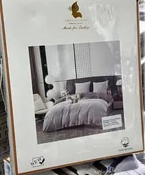 Постільна білизна L&M Home Textiles двоспальне з вареної бавовни не вимагає прасування 100% бавовна 180х220см Сірий - мініатюра 3