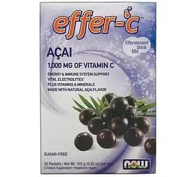 Підтримка імунітету Now Foods Effer-C Acai Berry 30 пакетів х 5.82 г