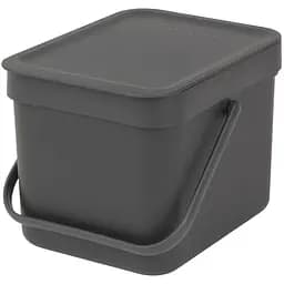 Ведро для мусора Brabantia Sort&Go темно-серое 6 л (109720)