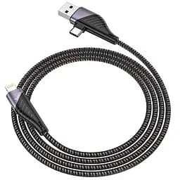 Кабель Hoco U95 Combo 2in1 USB to Type-C и Lightning Freeway PD шнур 20 Вт черный