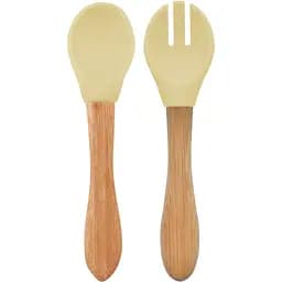 Ложка та виделка MinikOiOi Dig In силіконові, Mellow Yellow (101060059)