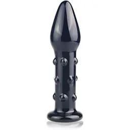 Анальная пробка Lovetoy Glass Romance 5.5quot; 14 см (черный)