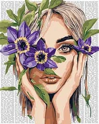 Набор для рисования по номерам "Барвиста поезія: Клематис" Ideyka 40х50 см КНО8582