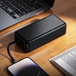 Зовнішній акумулятор HOCO J163B Wonderful power bank with 4 cables(30000mAh) Black (6942007664615) - мініатюра 6