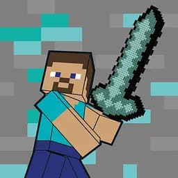 Картина за номерами з алмазною мозаїкою Santi Майнкрафт Стів та алмазний меч 25х25 см (954929)