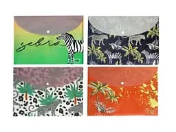 Папка на кнопці А4, 170 мікрон, з фольгою Дика природа, 12 шт. в упаковці