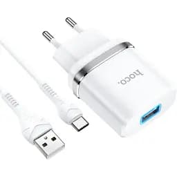 Блок питания с кабелем Type-C Hoco Ardent N1 12 W белый